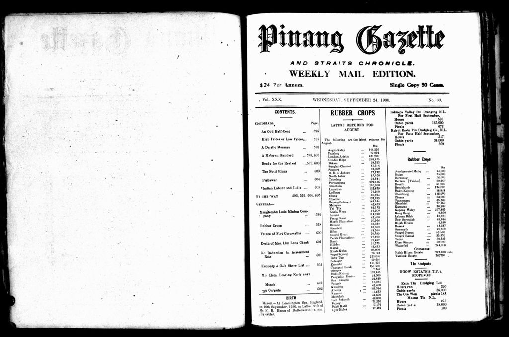 Miniature of Pinang Gazette and Straits Chronicle Weekly Mail Edition 24 September 1930