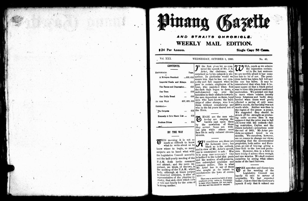 Miniature of Pinang Gazette and Straits Chronicle Weekly Mail Edition 01 October 1930