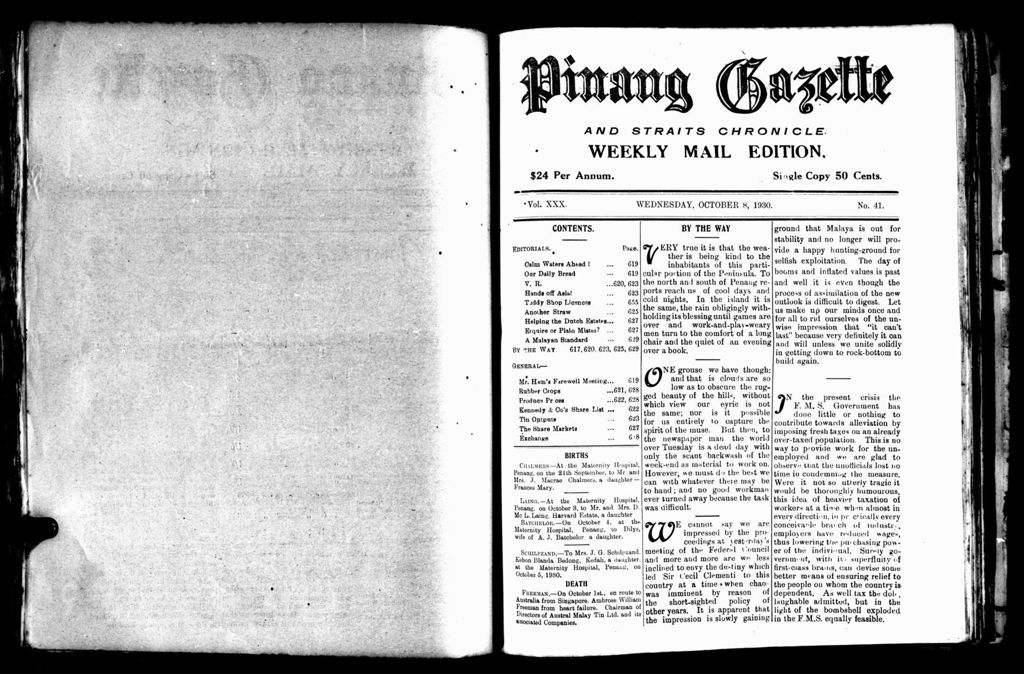 Miniature of Pinang Gazette and Straits Chronicle Weekly Mail Edition 08 October 1930