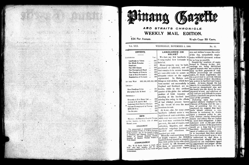 Miniature of Pinang Gazette and Straits Chronicle Weekly Mail Edition 05 November 1930