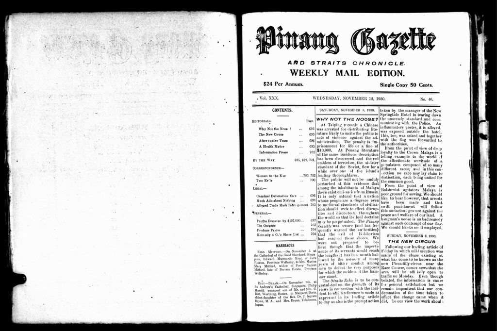 Miniature of Pinang Gazette and Straits Chronicle Weekly Mail Edition 12 November 1930