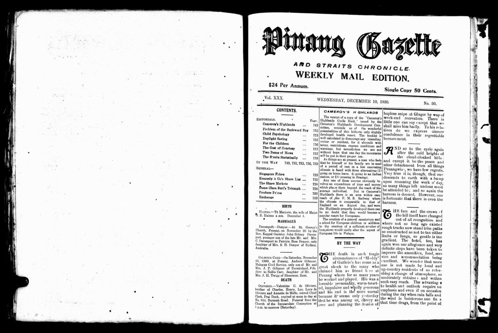 Miniature of Pinang Gazette and Straits Chronicle Weekly Mail Edition 10 December 1930