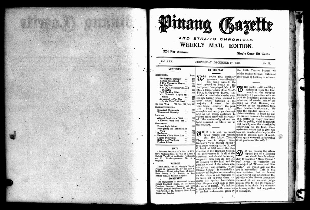 Miniature of Pinang Gazette and Straits Chronicle Weekly Mail Edition 17 December 1930