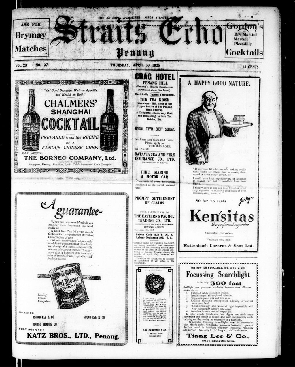 Miniature of Straits Echo 30 April 1925