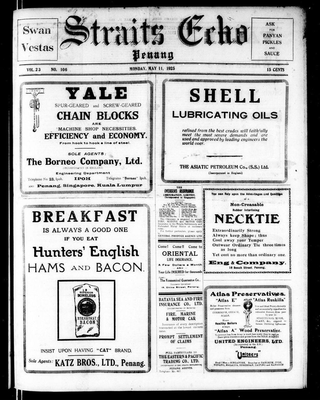 Miniature of Straits Echo 11 May 1925