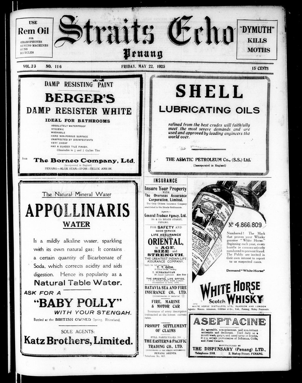 Miniature of Straits Echo 22 May 1925