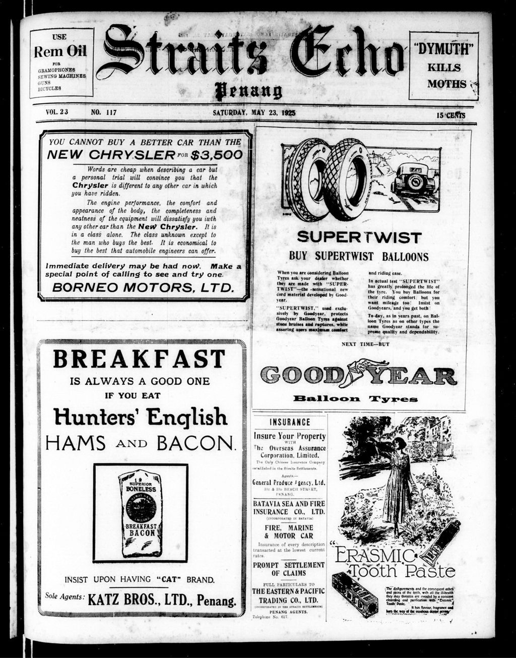 Miniature of Straits Echo 23 May 1925