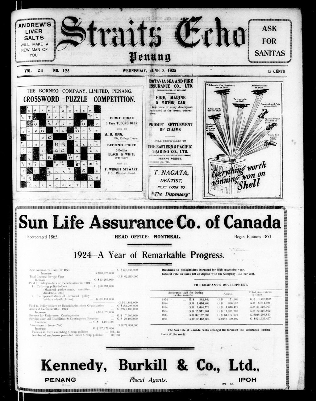 Miniature of Straits Echo 03 June 1925