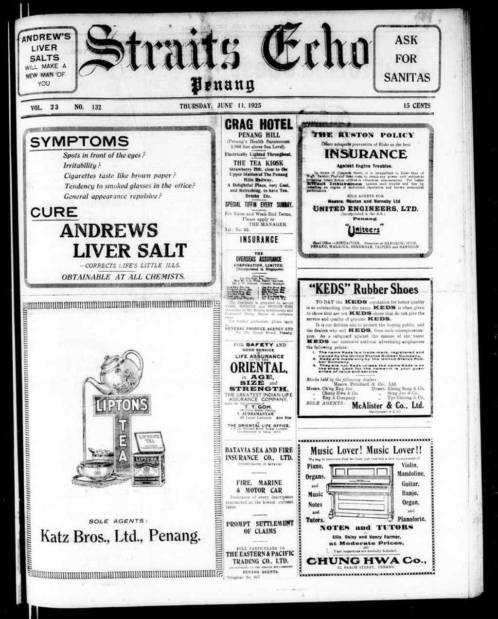 Miniature of Straits Echo 11 June 1925