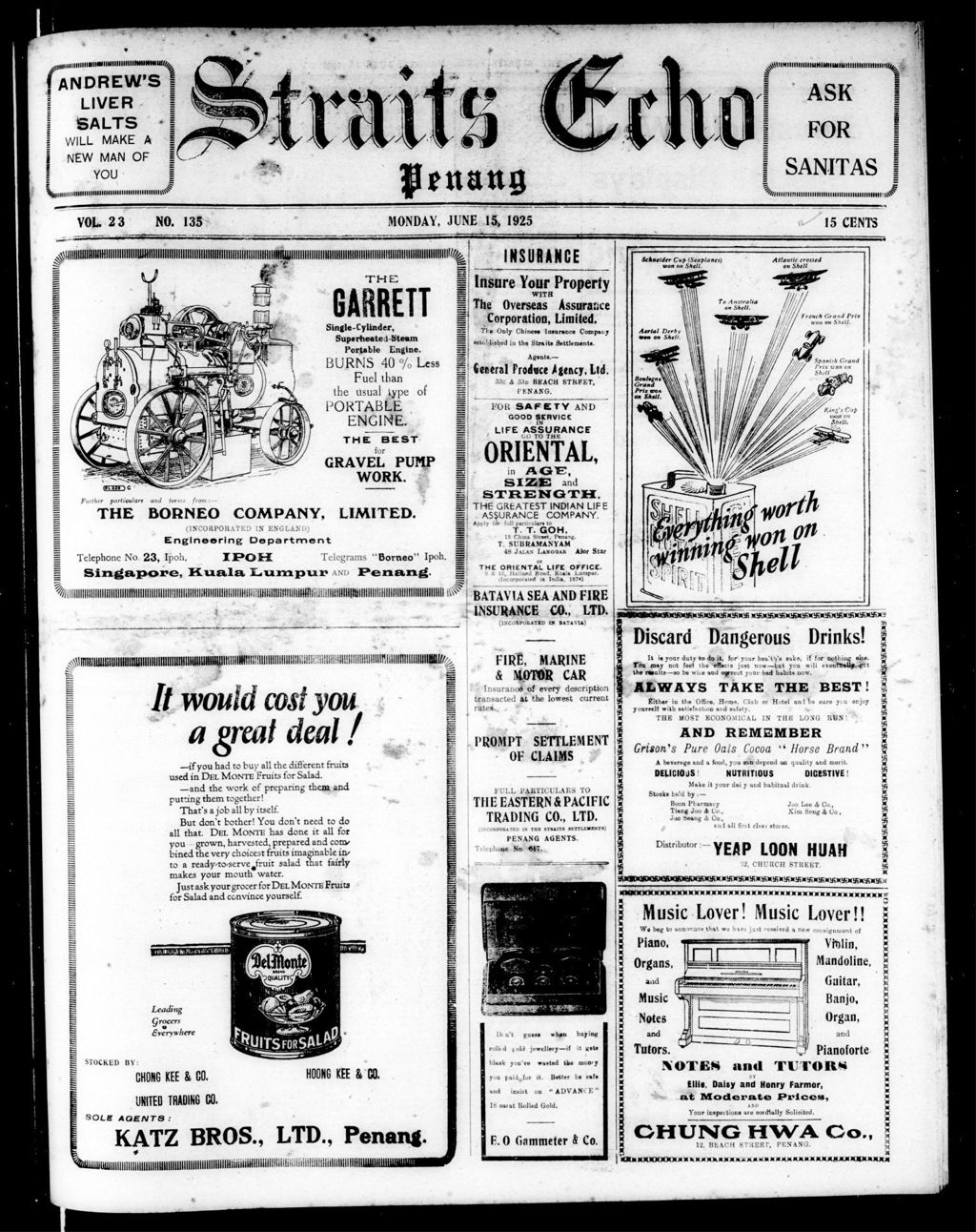 Miniature of Straits Echo 15 June 1925