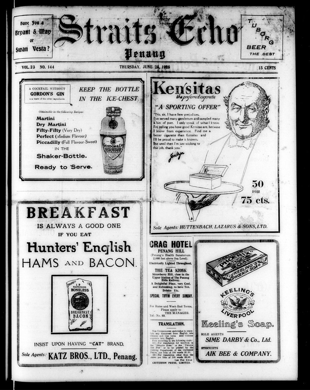 Miniature of Straits Echo 25 June 1925