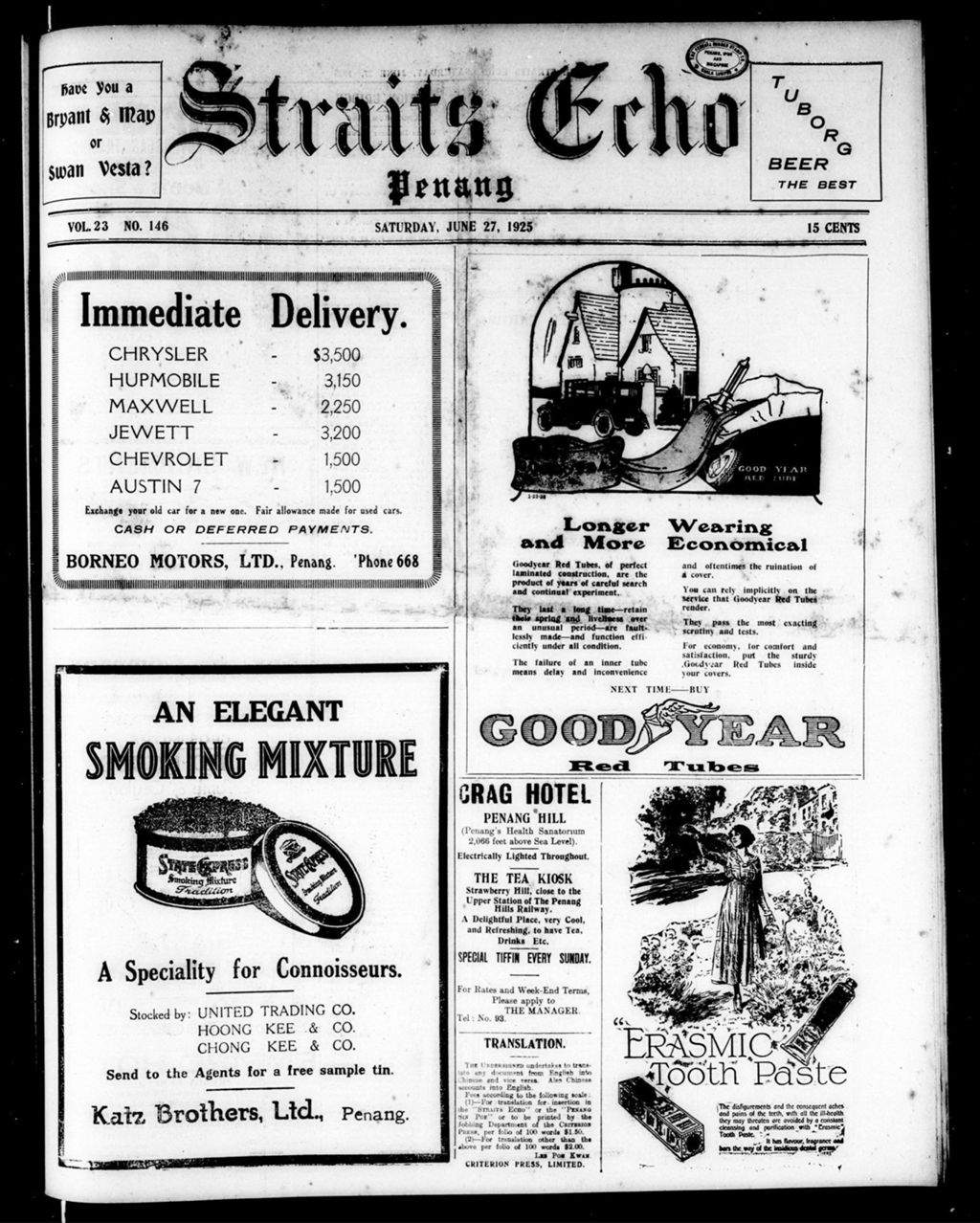 Miniature of Straits Echo 27 June 1925