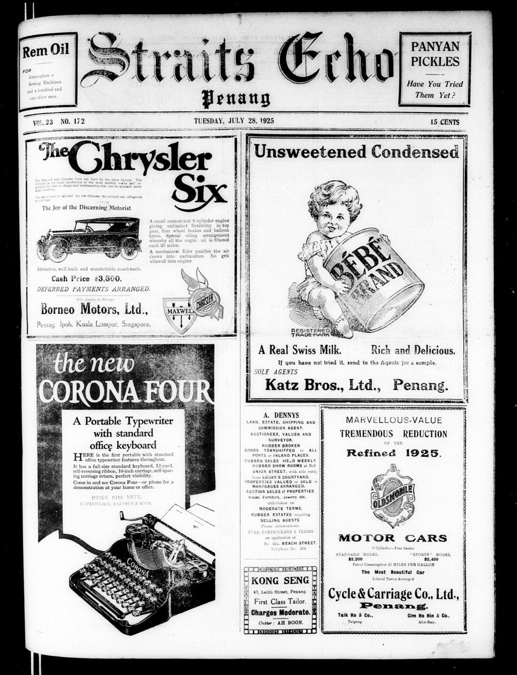 Miniature of Straits Echo 28 July 1925