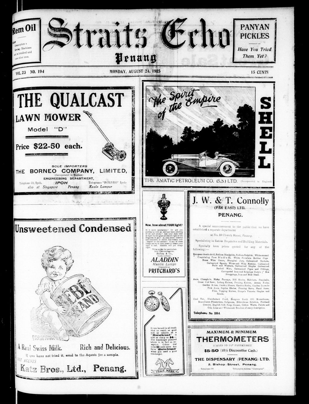 Miniature of Straits Echo 24 August 1925