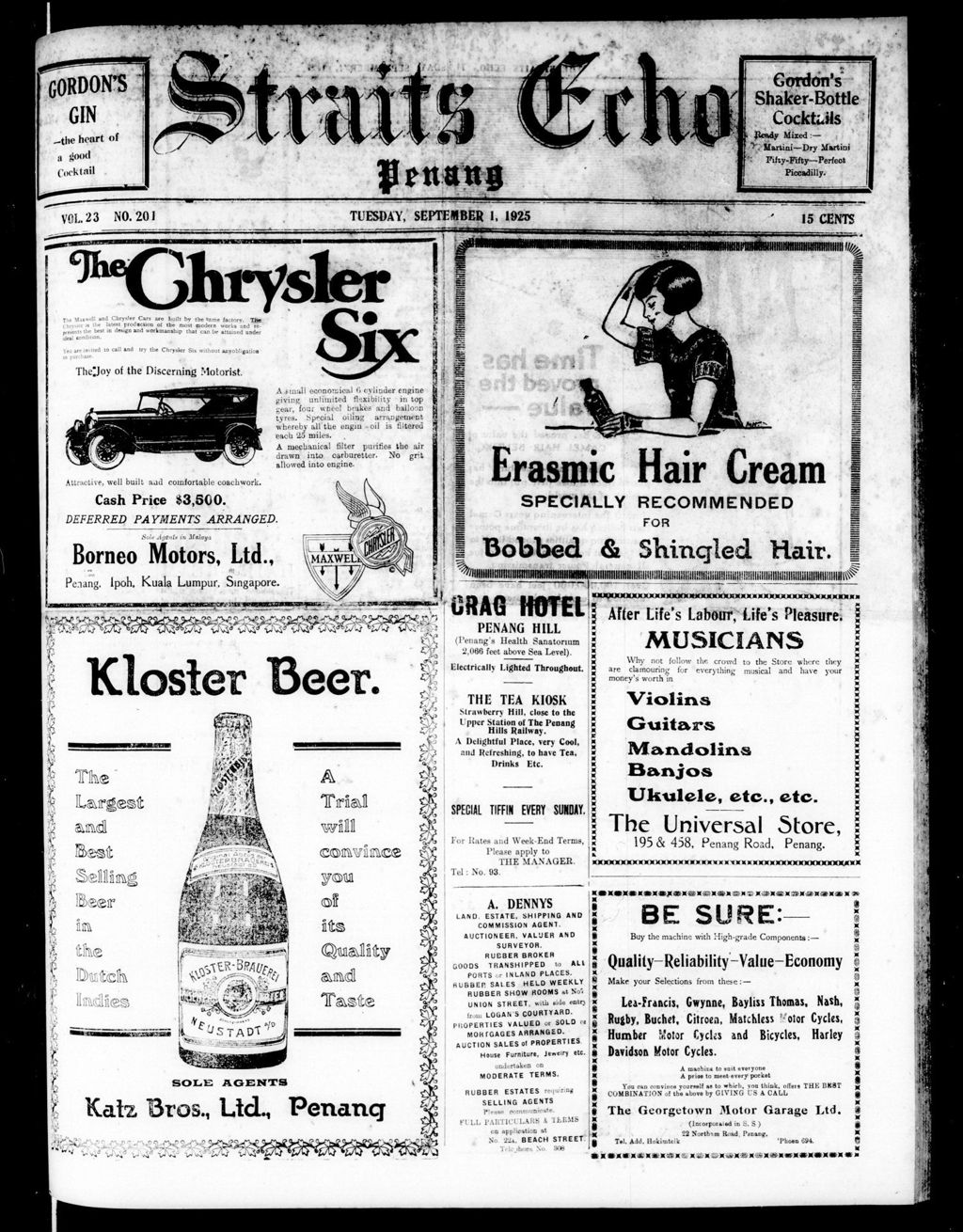 Miniature of Straits Echo 01 September 1925