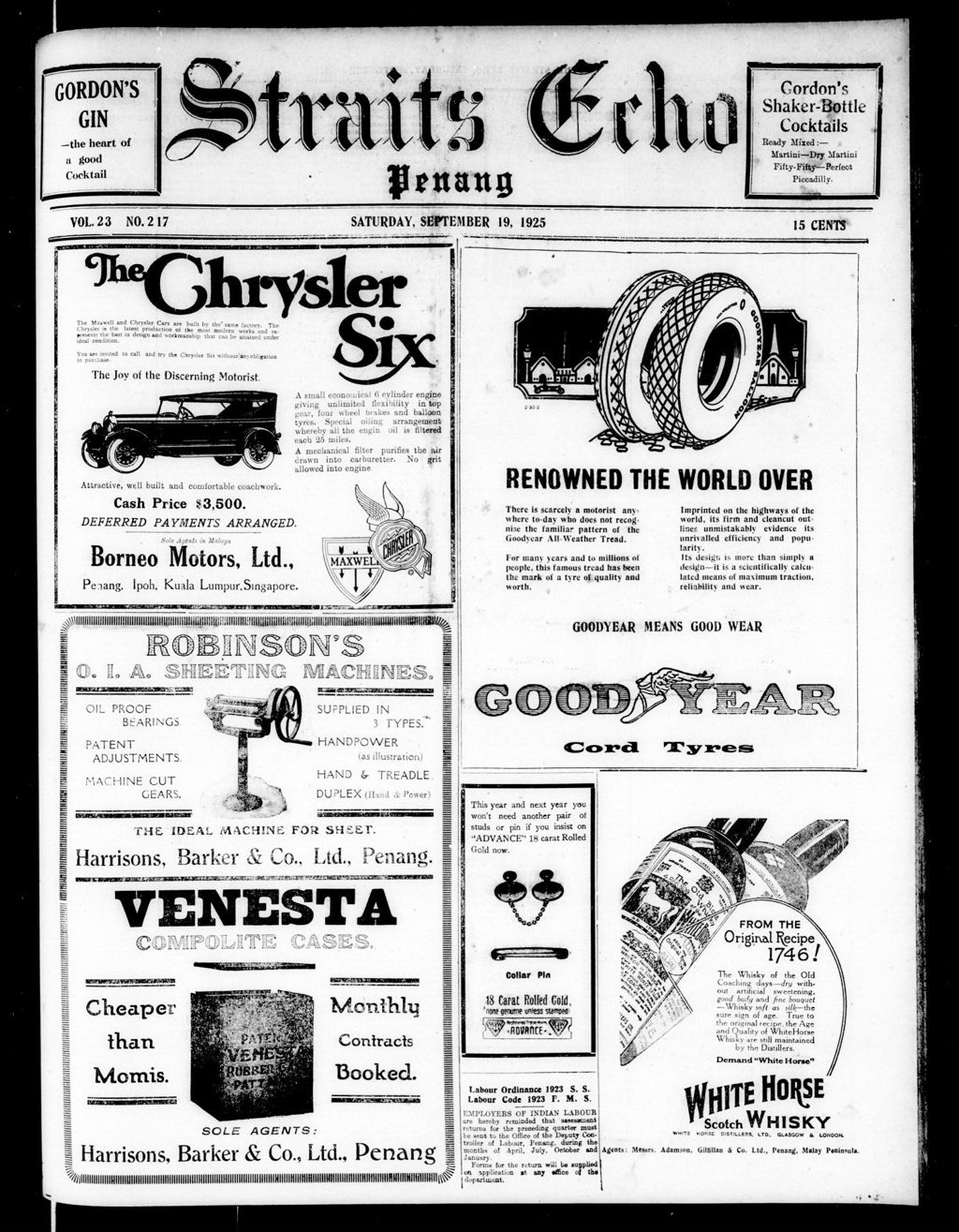 Miniature of Straits Echo 19 September 1925