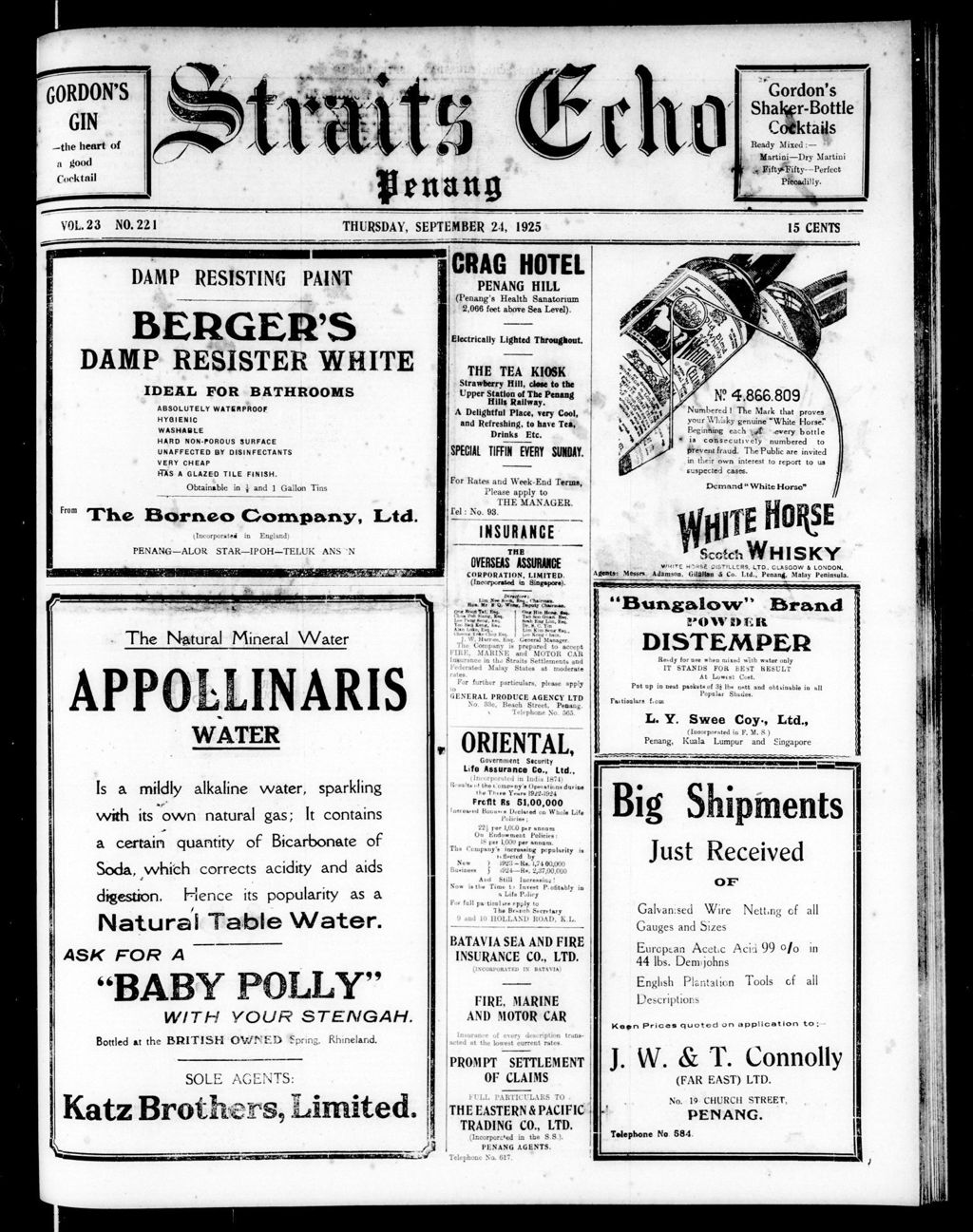 Miniature of Straits Echo 24 September 1925