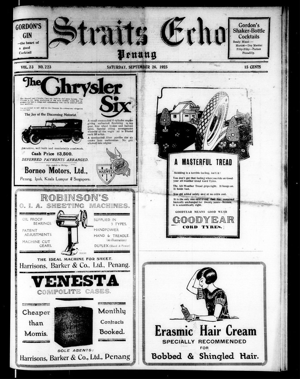 Miniature of Straits Echo 26 September 1925