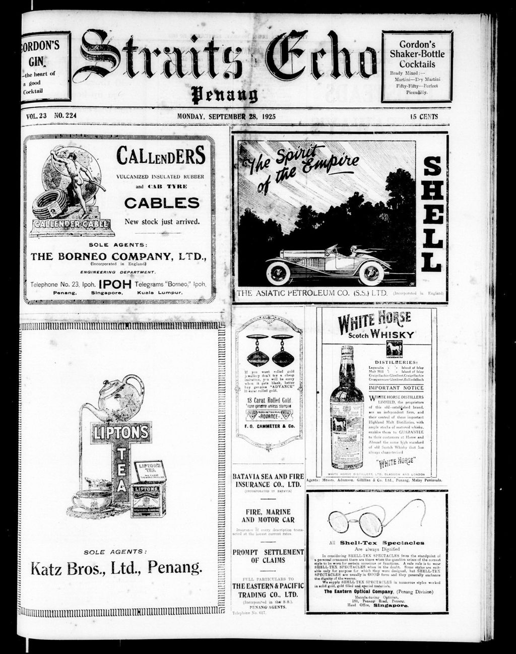 Miniature of Straits Echo 28 September 1925