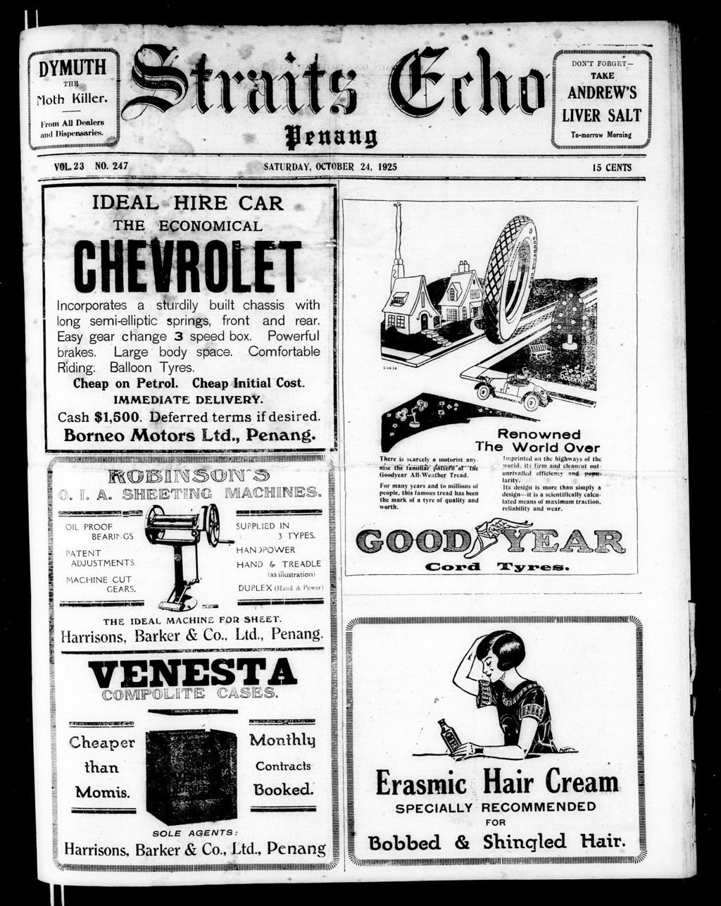 Miniature of Straits Echo 24 October 1925