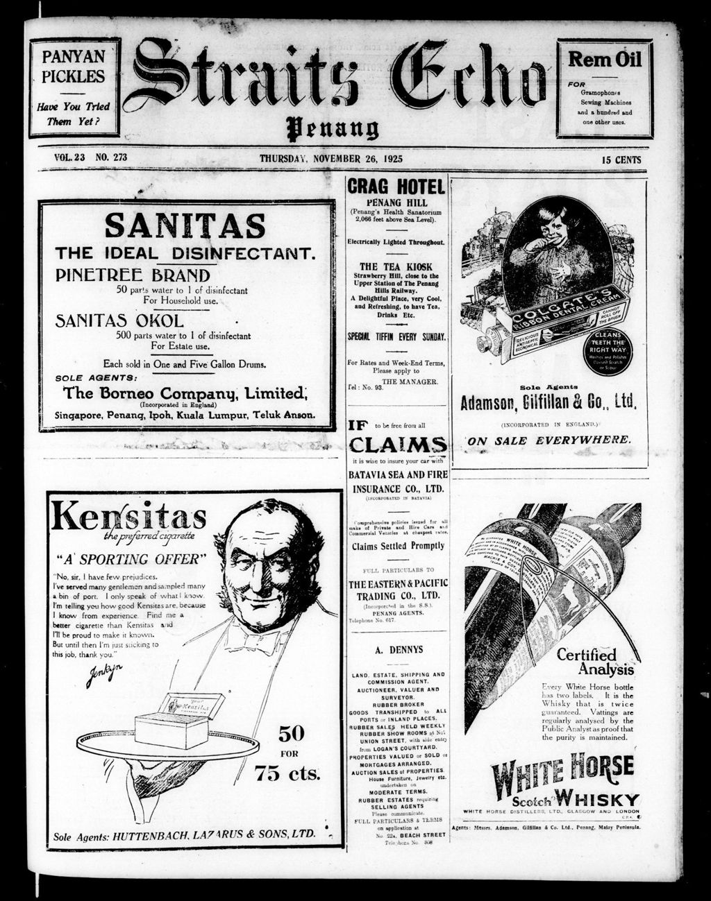 Miniature of Straits Echo 26 November 1925