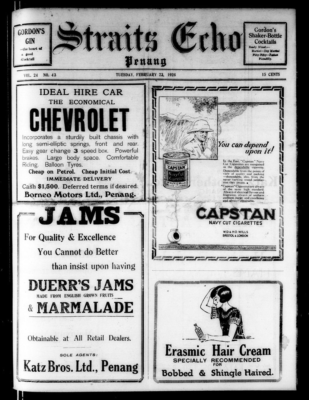 Miniature of Straits Echo 23 February 1926