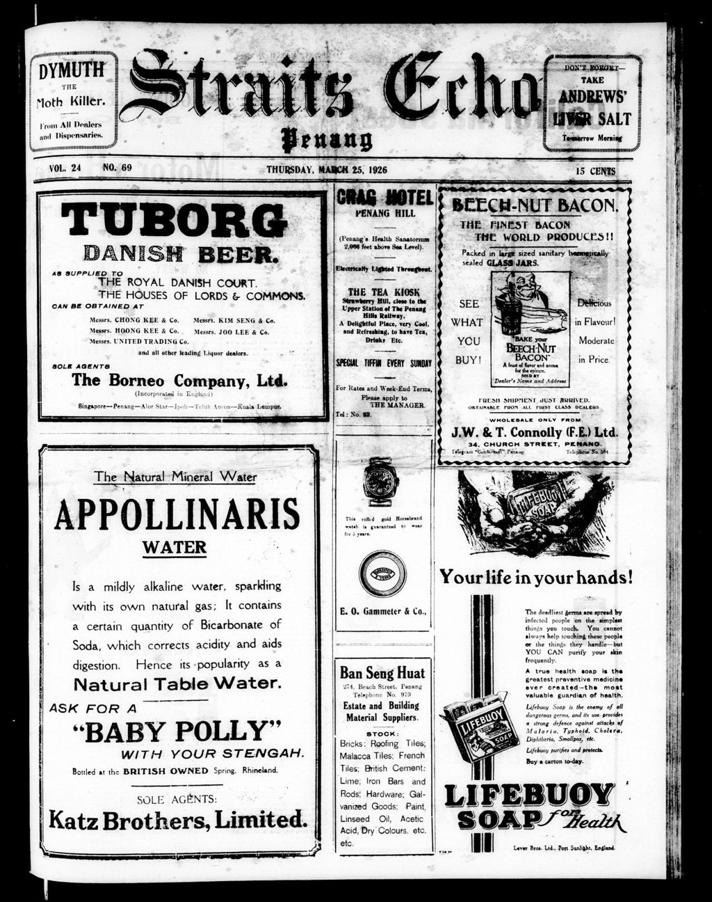 Miniature of Straits Echo 25 March 1926