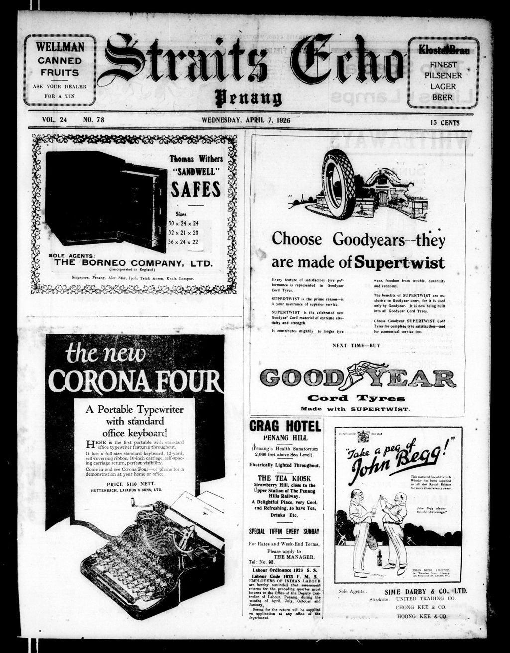 Miniature of Straits Echo 07 April 1926