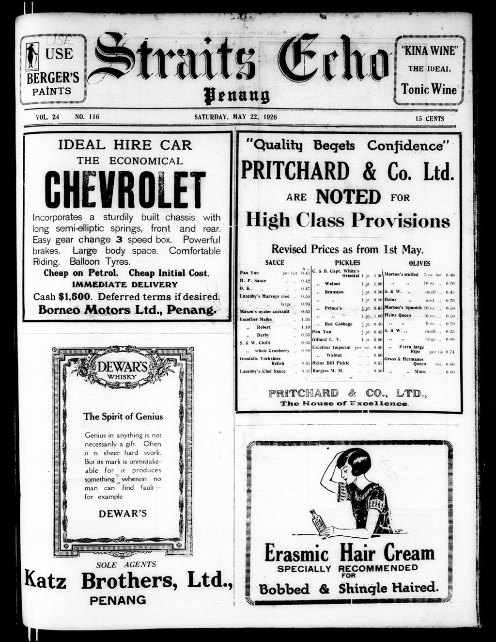 Miniature of Straits Echo 22 May 1926