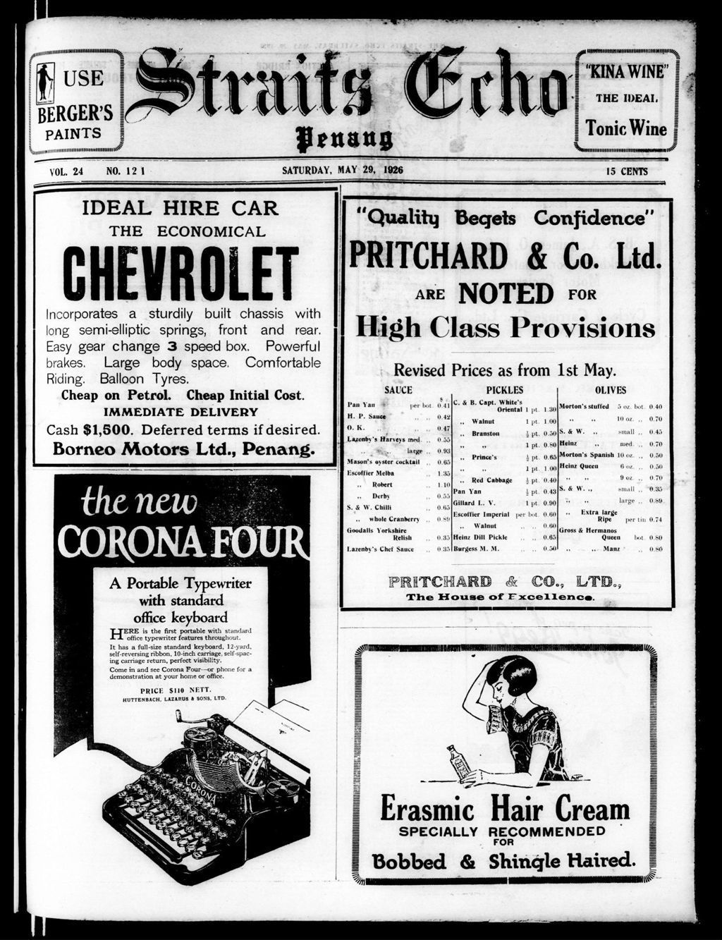 Miniature of Straits Echo 29 May 1926