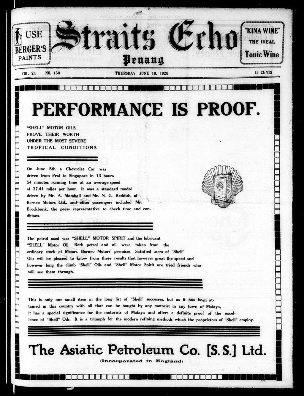 Miniature of Straits Echo 10 June 1926