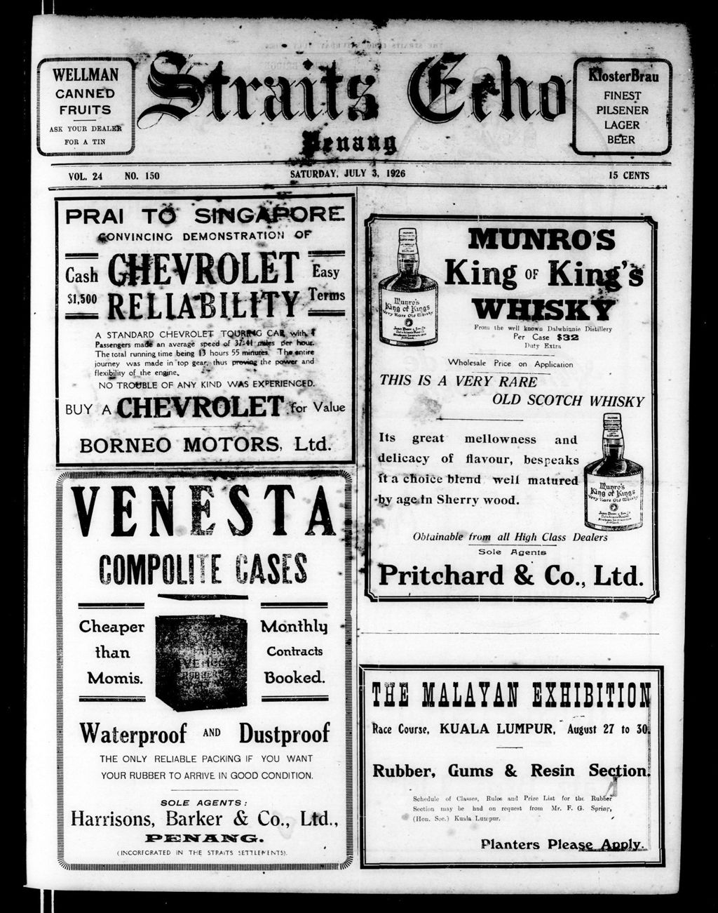 Miniature of Straits Echo 03 July 1926