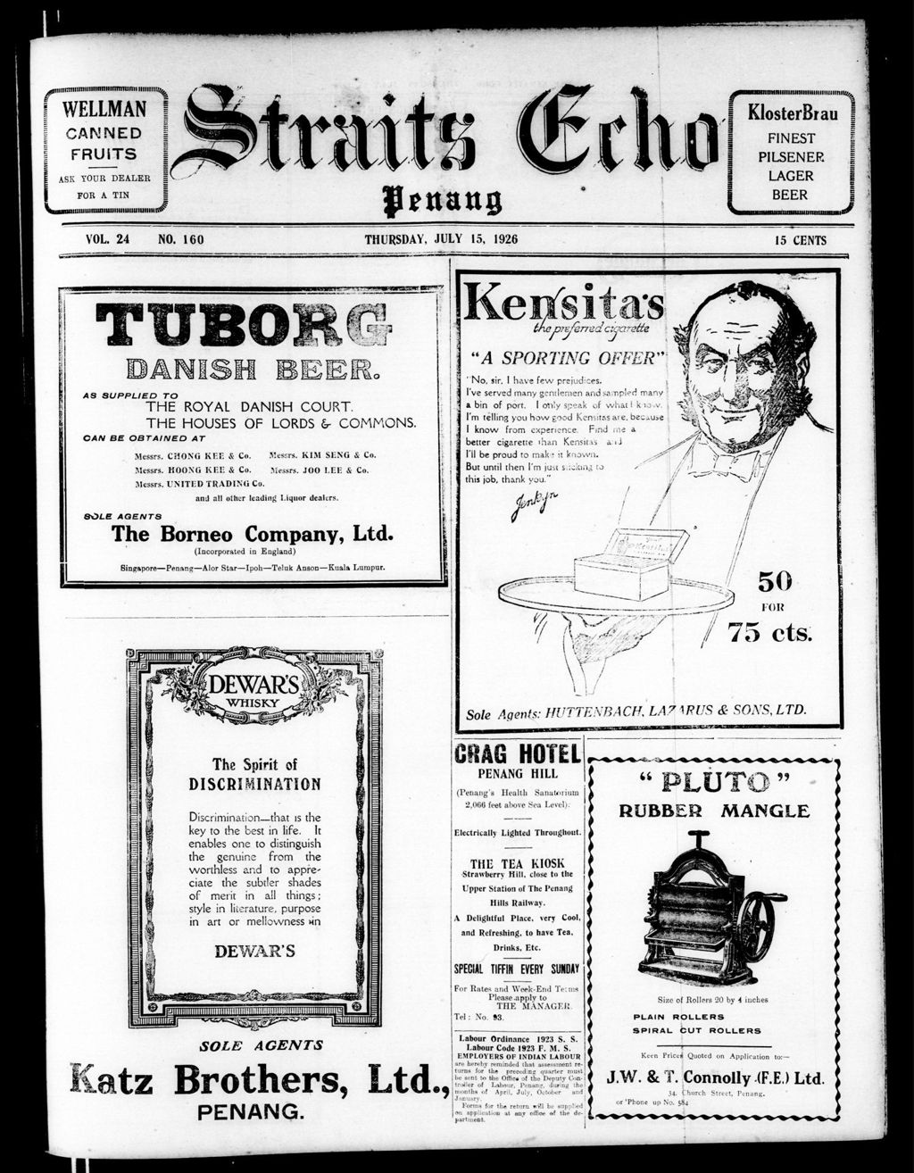 Miniature of Straits Echo 15 July 1926