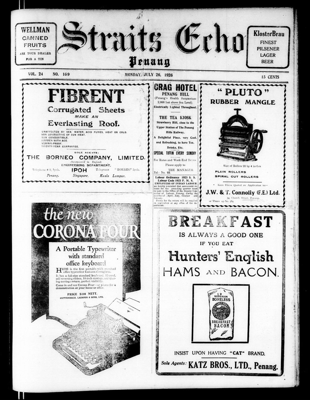 Miniature of Straits Echo 26 July 1926