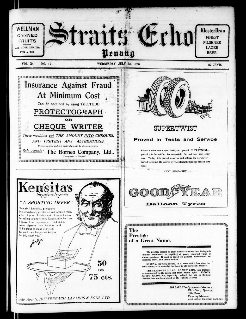 Miniature of Straits Echo 28 July 1926