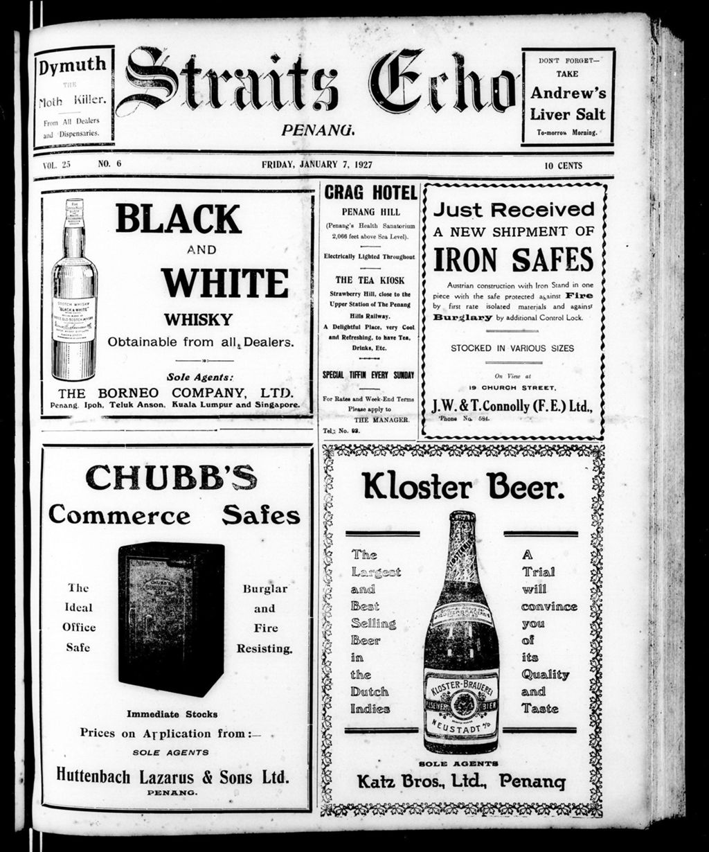 Miniature of Straits Echo 07 January 1927