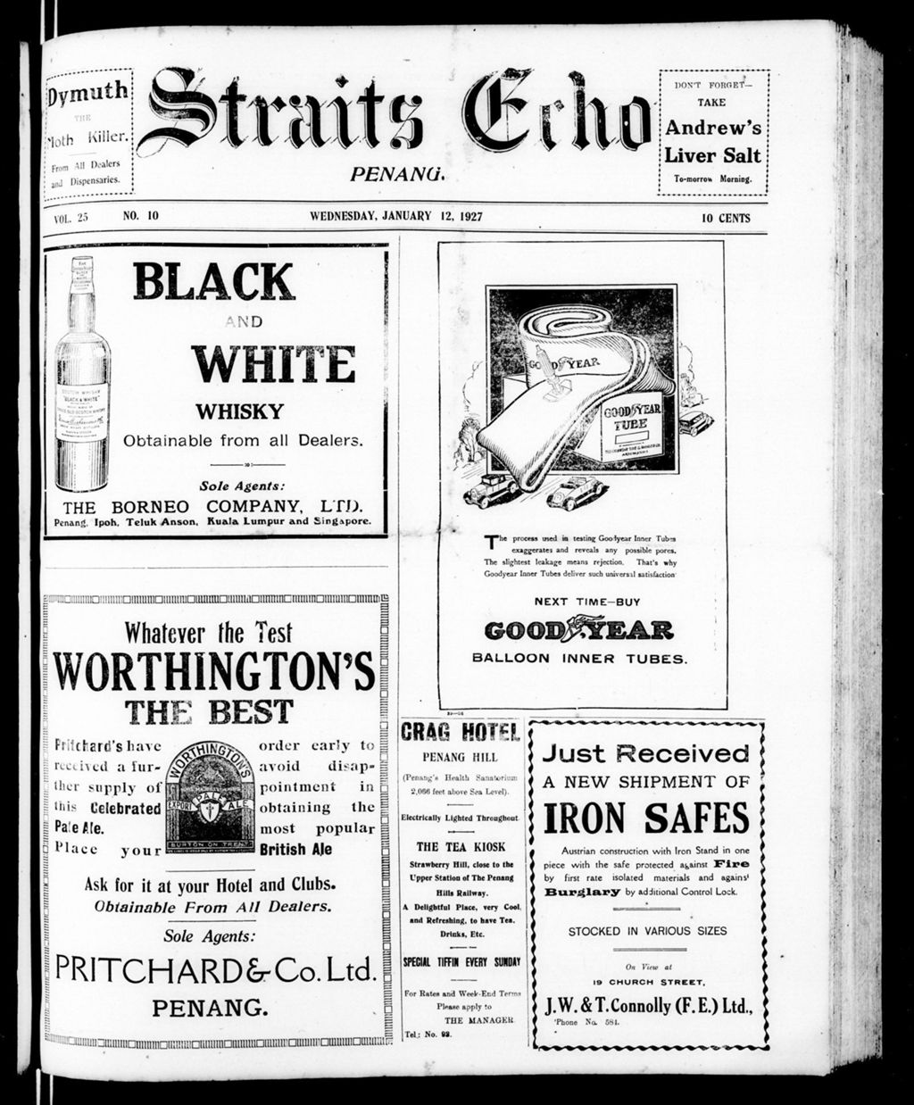 Miniature of Straits Echo 12 January 1927