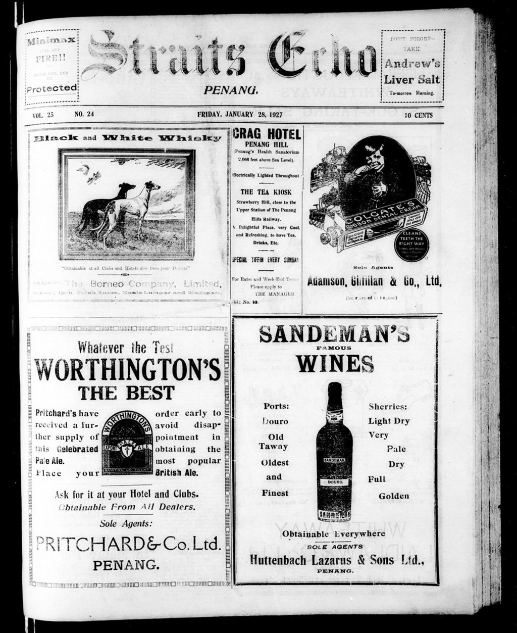 Miniature of Straits Echo 28 January 1927