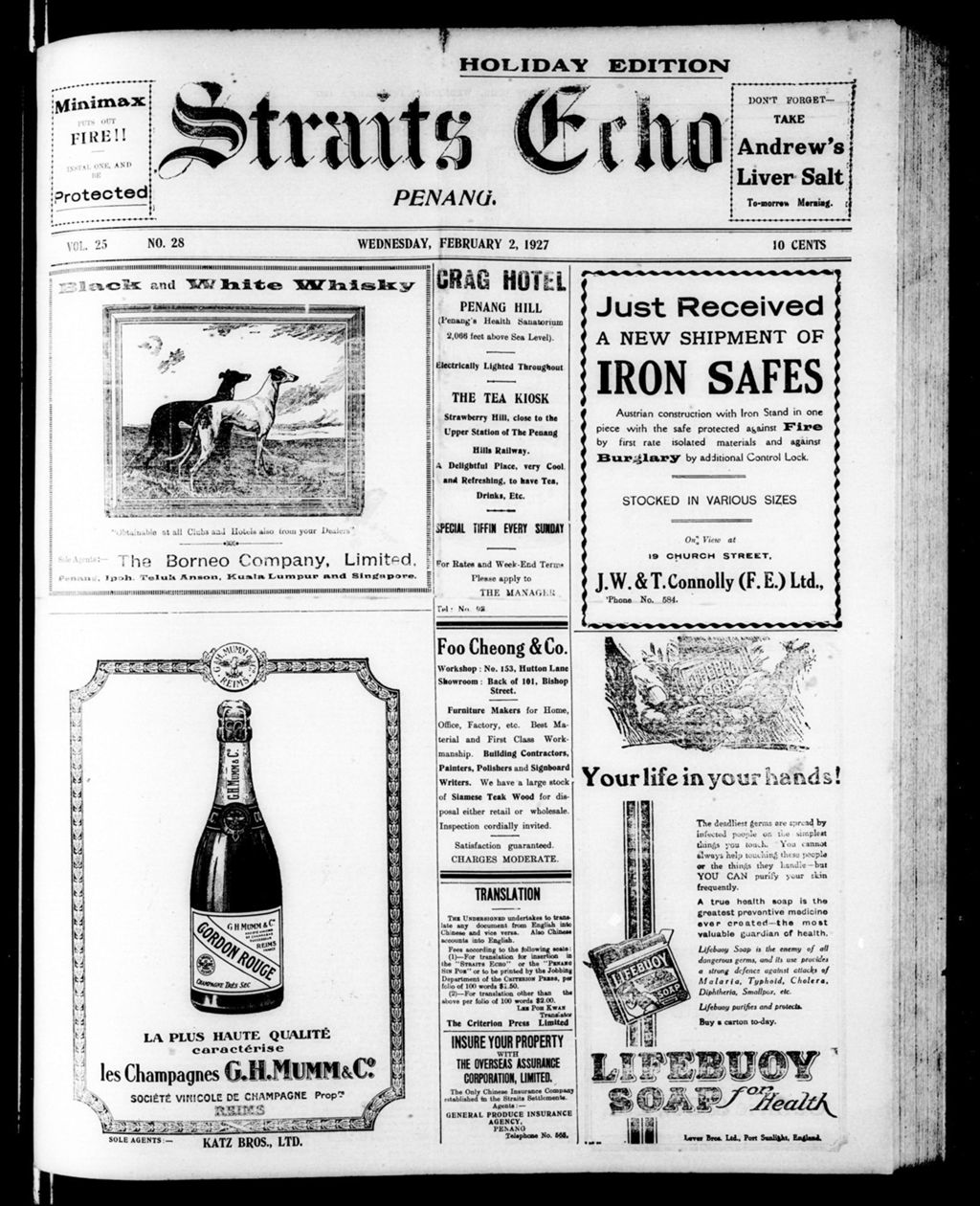 Miniature of Straits Echo 02 February 1927