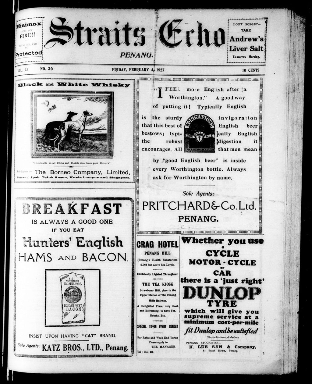 Miniature of Straits Echo 04 February 1927