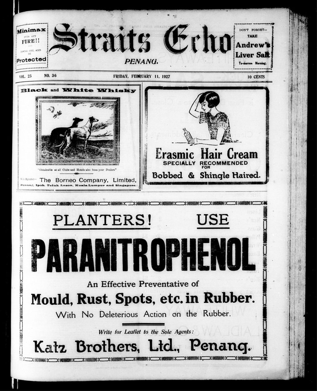 Miniature of Straits Echo 11 February 1927