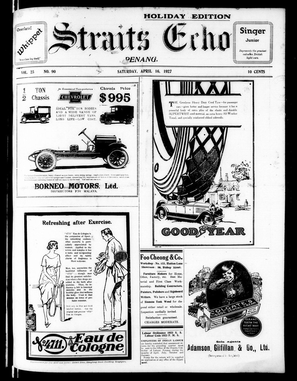 Miniature of Straits Echo 16 April 1927