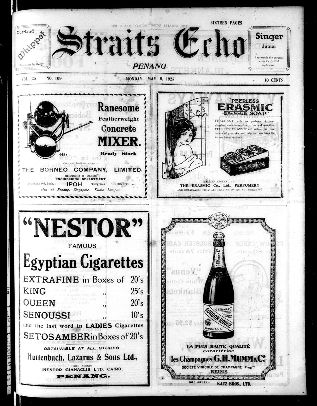 Miniature of Straits Echo 09 May 1927