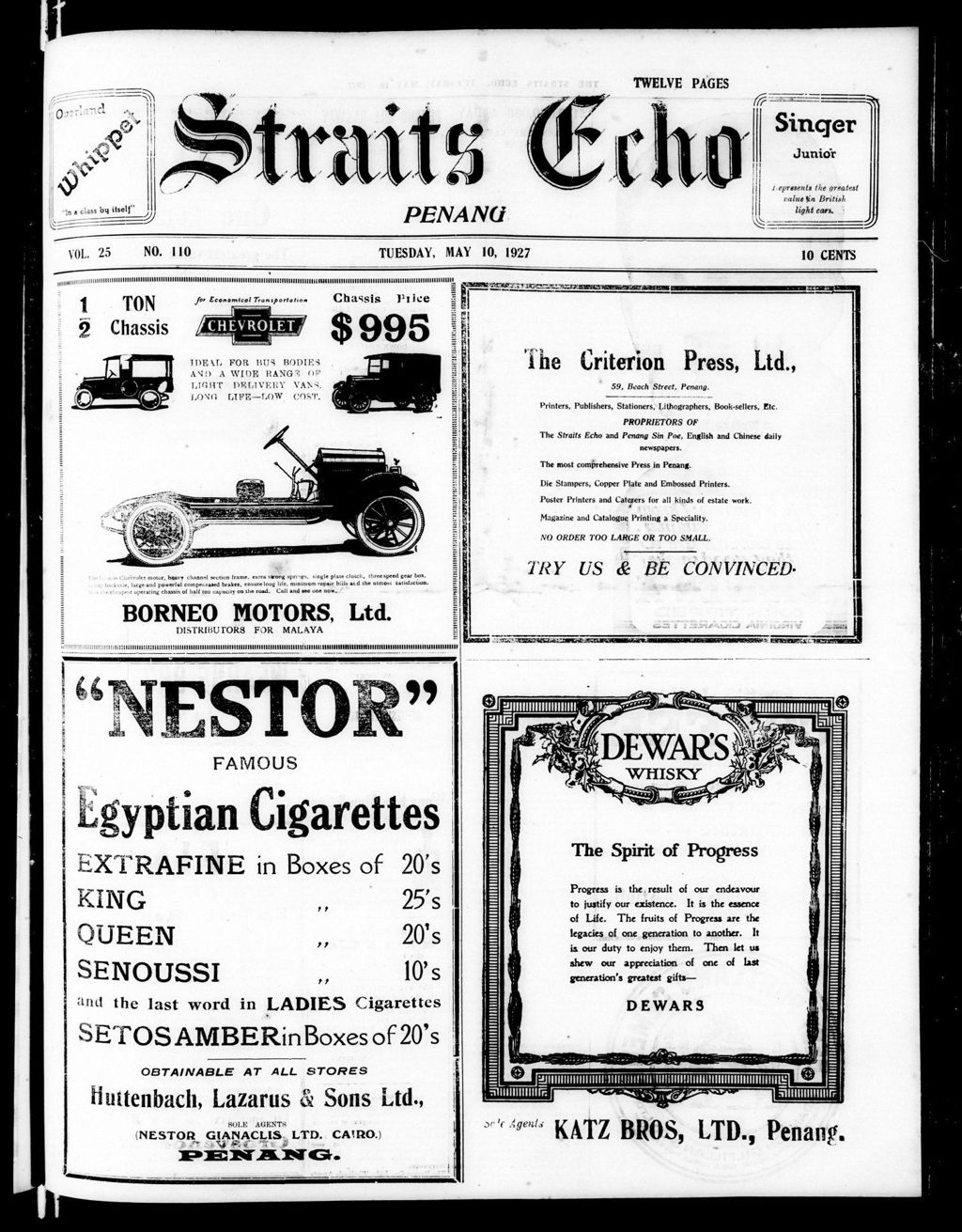 Miniature of Straits Echo 10 May 1927