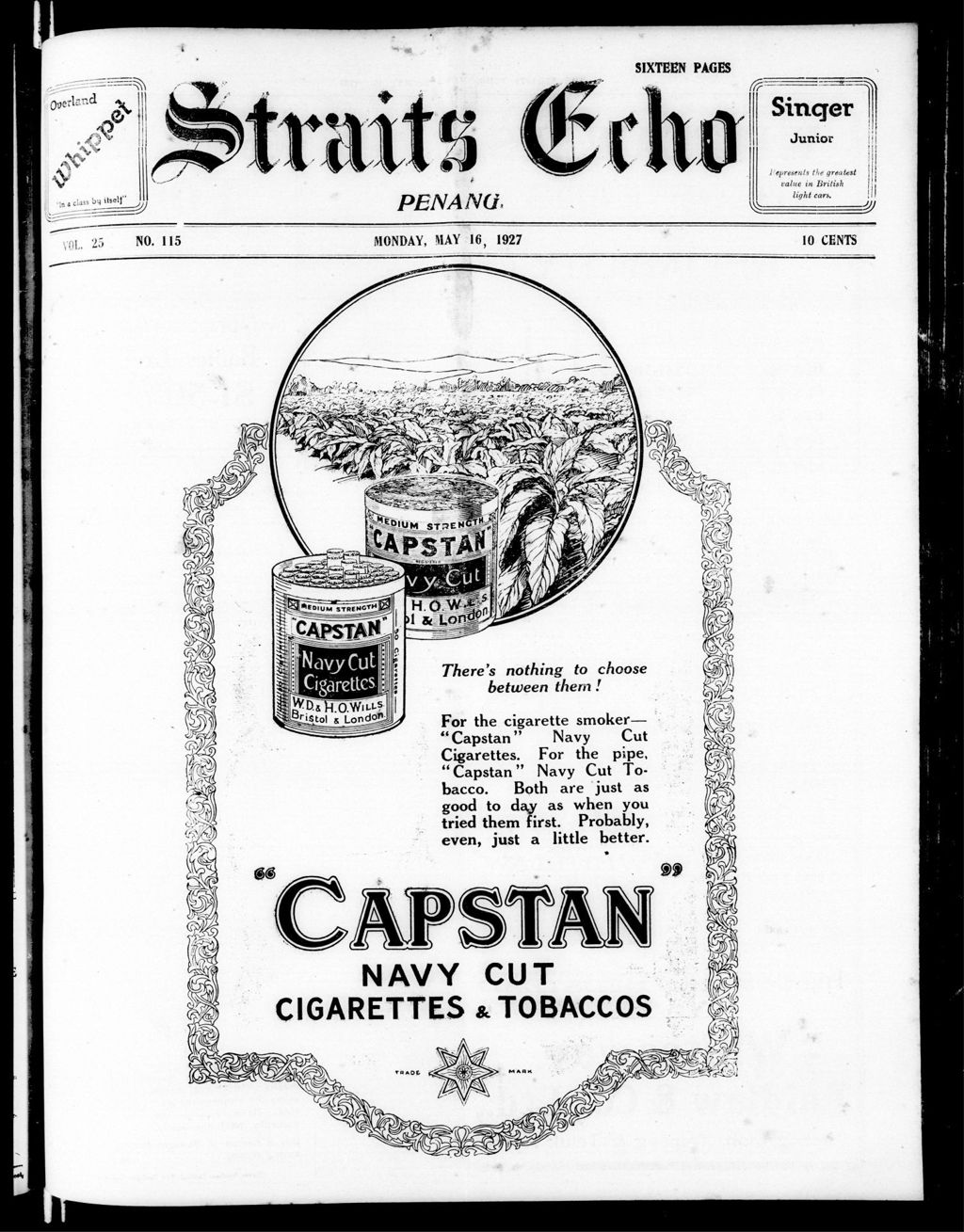 Miniature of Straits Echo 16 May 1927