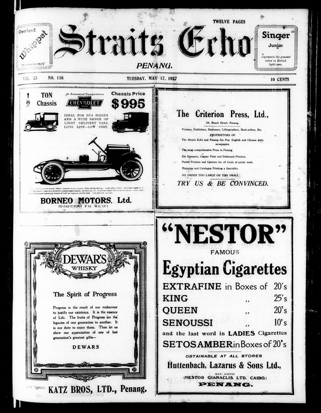 Miniature of Straits Echo 17 May 1927