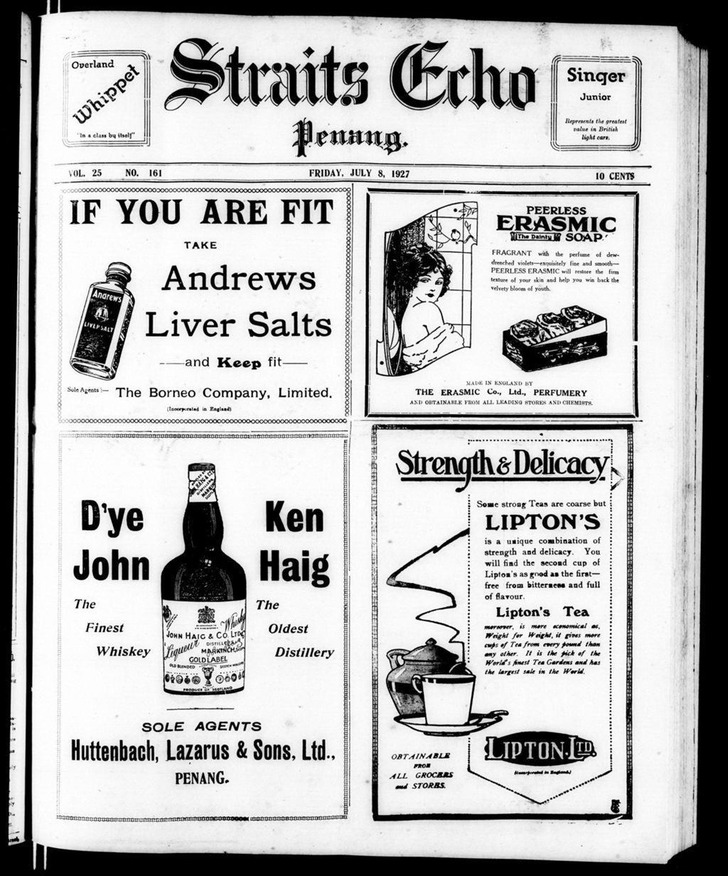 Miniature of Straits Echo 08 July 1927