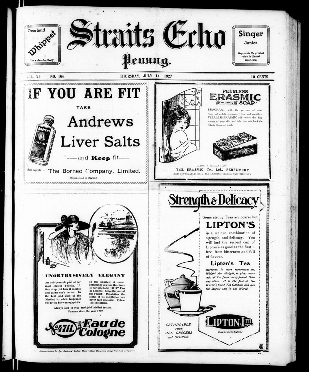 Miniature of Straits Echo 14 July 1927