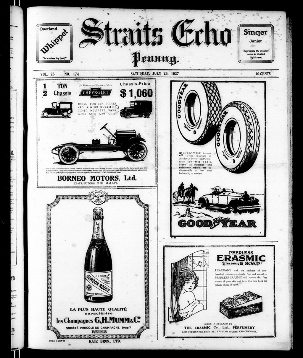 Miniature of Straits Echo 23 July 1927