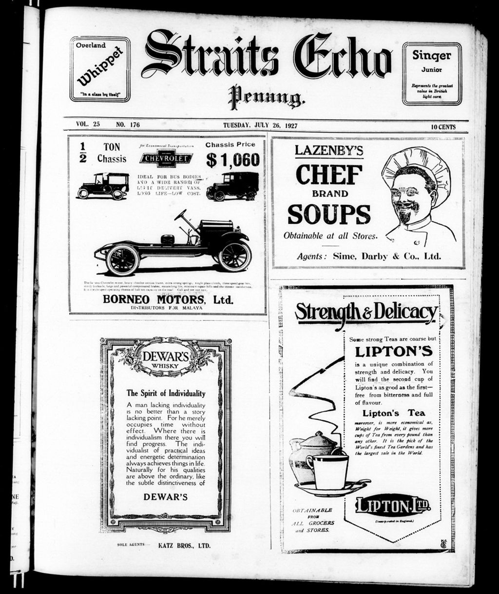 Miniature of Straits Echo 26 July 1927